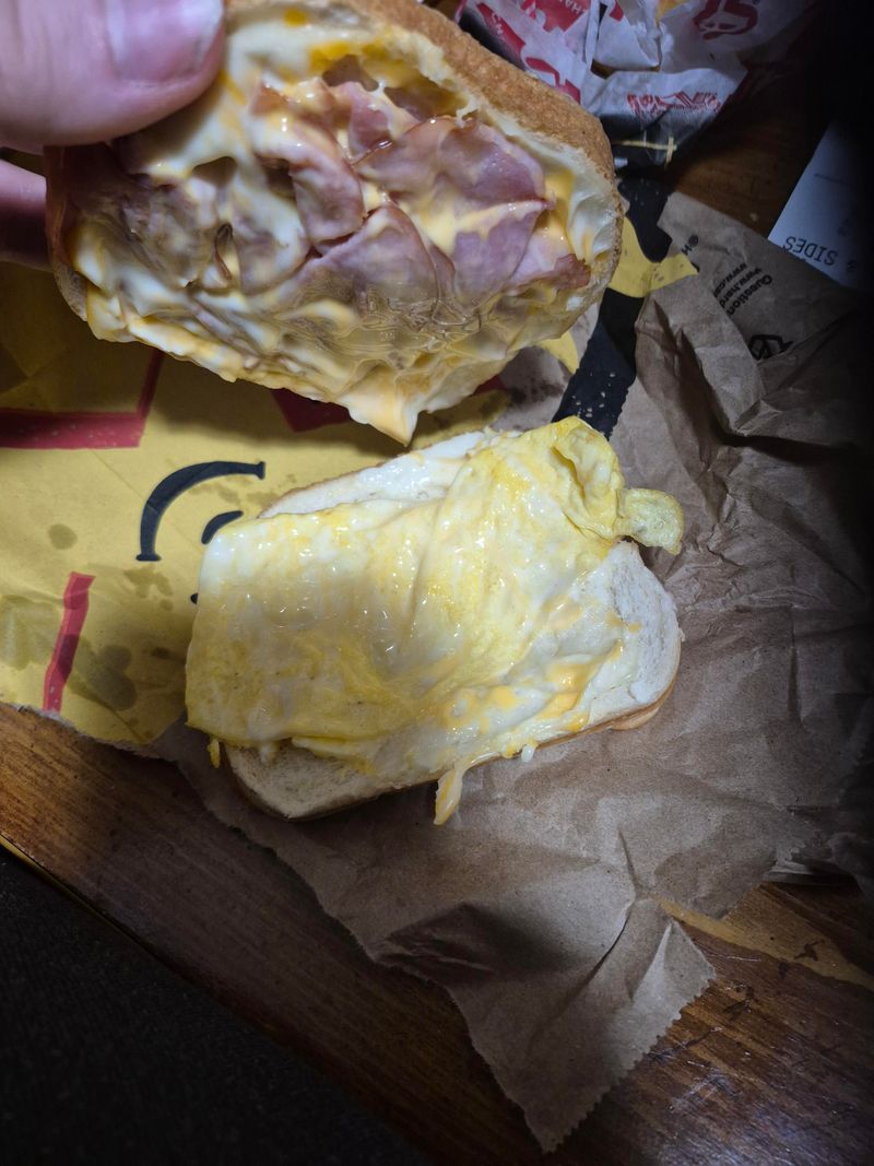 Fast Food Breakfast Sandwich Sadness