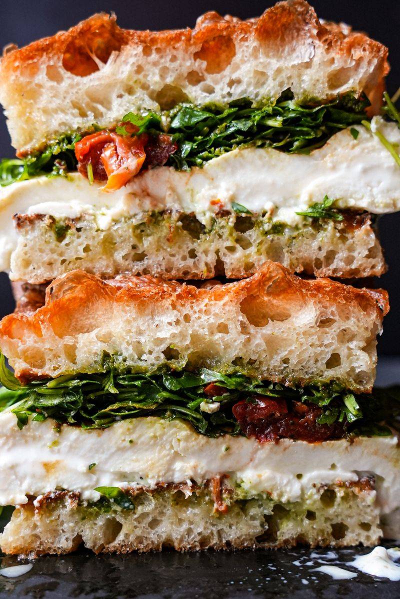 Veggie Breakfast Sandwich With Bright Greens