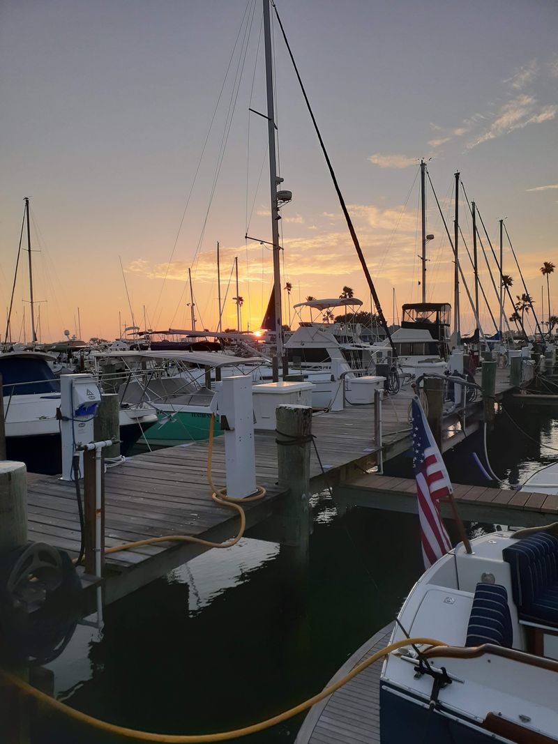 Dunedin Marina And Edgewater Drive At Golden Hour