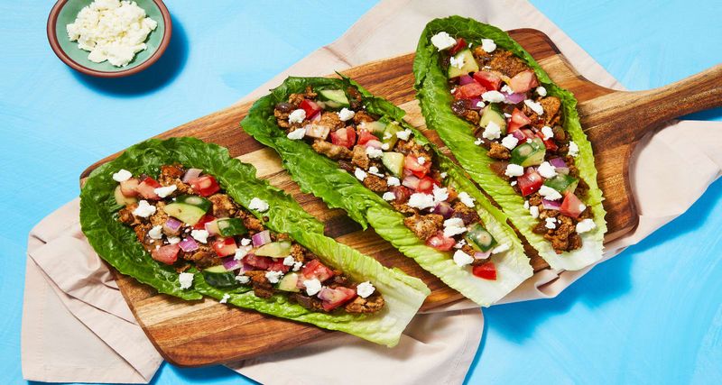 Greek-Style Beef Lettuce Wraps