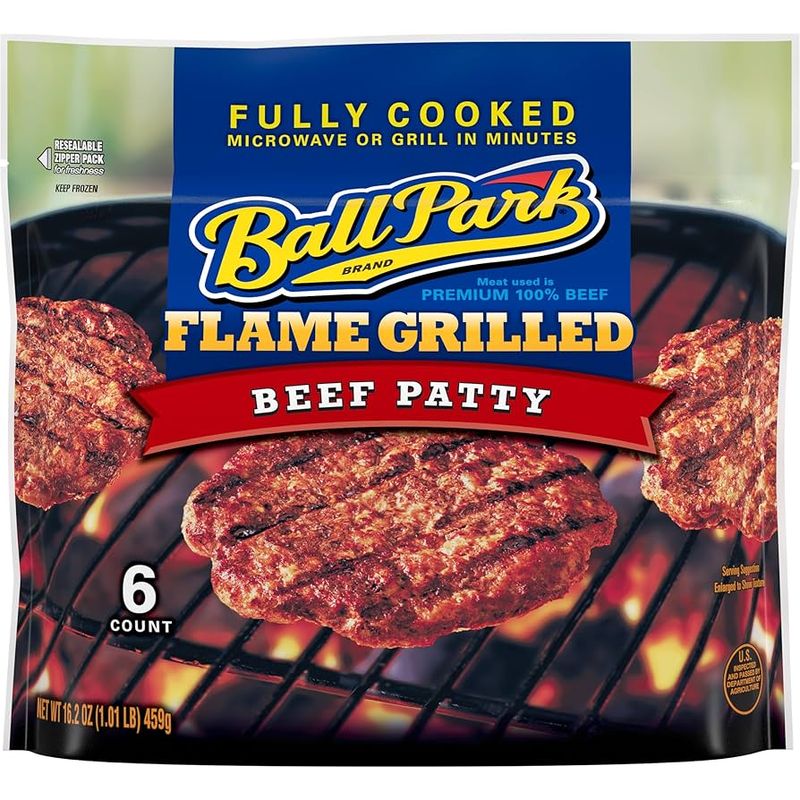 Ball Park Flame-Grilled Beef Patties: Swing And A Miss