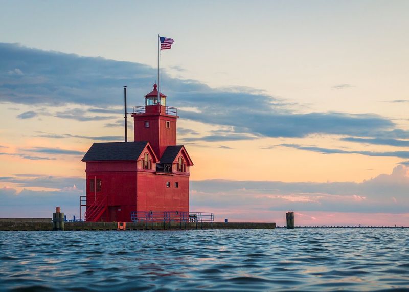 Holland State Park And Big Red Lighthouse