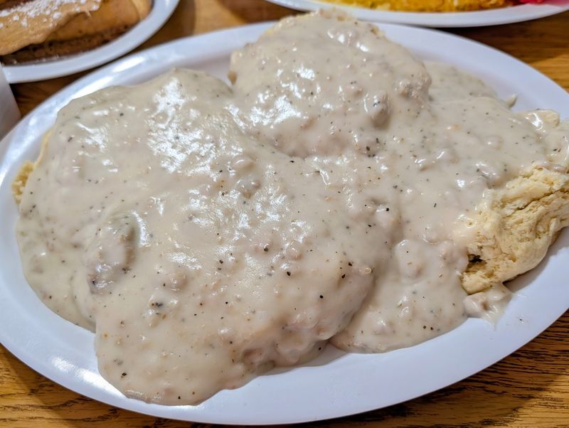 Homemade Biscuits Smothered in Sausage Gravy Homemade Biscuits Smothered in Sausage Gravy