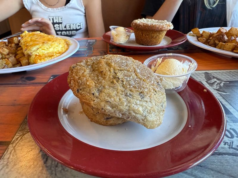 Homemade Muffins Served Warm With Butter