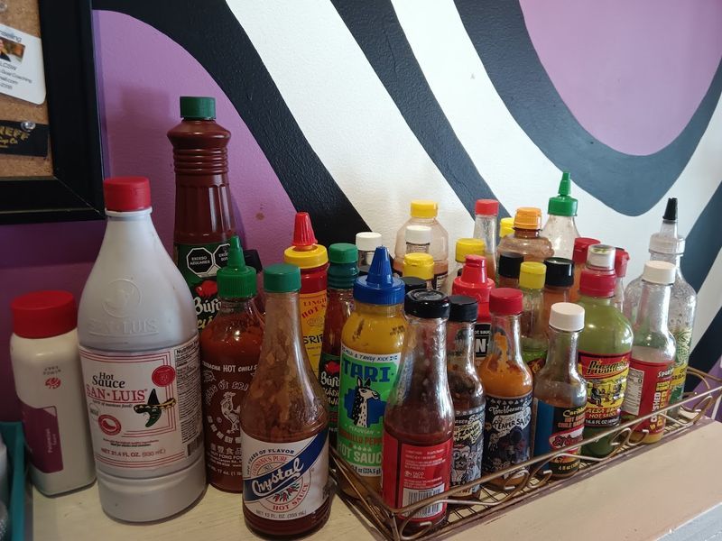 A Hot Sauce Bar With Over 20 Options