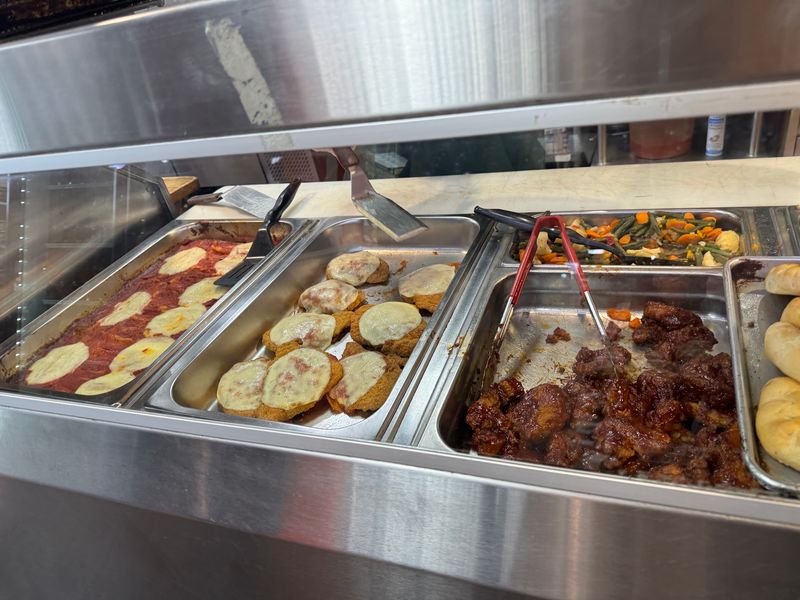 Hot Lunch Counter And Trays Ready For Later Hot Lunch Counter And Trays Ready For Later