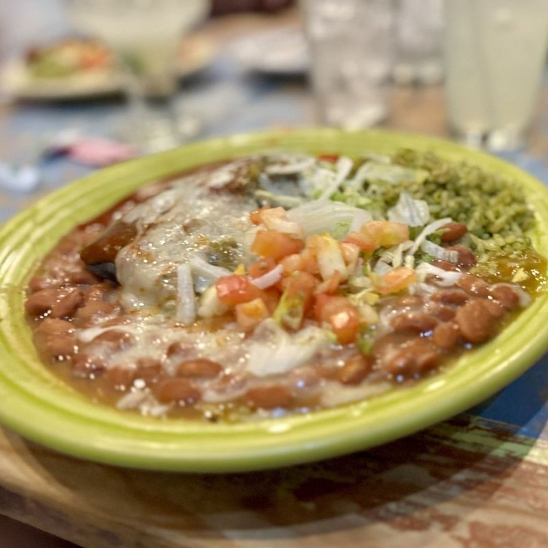 Blue Corn Enchiladas with Red/Green Chile – La Pasadita, Albuquerque