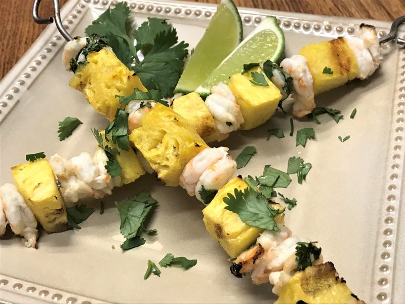 Grilled Pineapple Tequila Shrimp Skewers