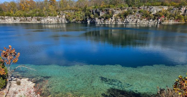 Indiana’s Limestone Quarry Turned Into A Beautiful Cliffside Swimming Destination