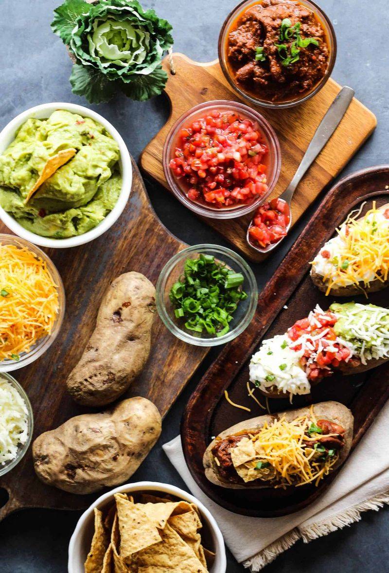 Baked Potatoes with Toppings