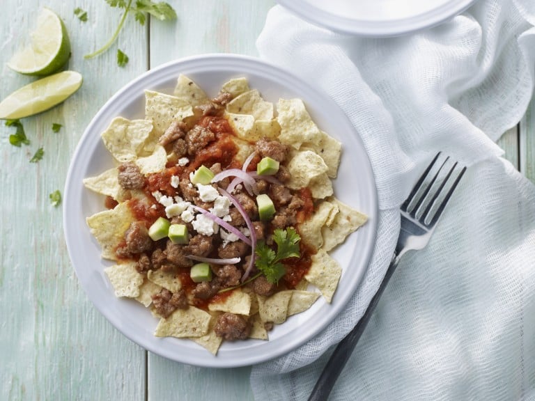 Turkey Breakfast Sausage Chilaquiles