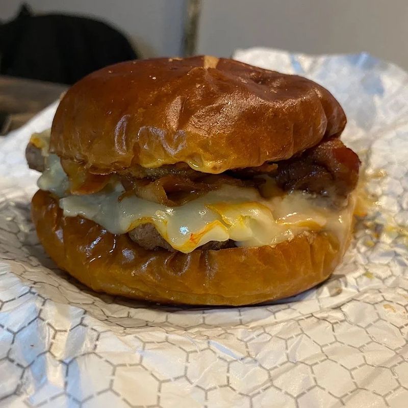Wendy's Pretzel Bacon Pub Cheeseburger