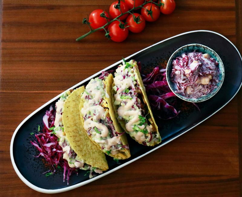 Blackened Mahi Mahi Tacos With Cabbage Slaw
