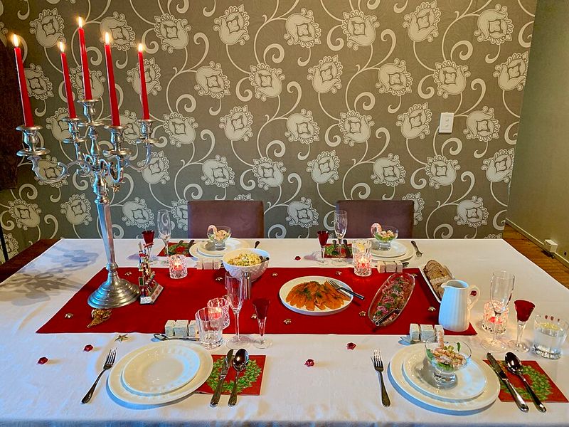 Elbows never touched the table, even for a second