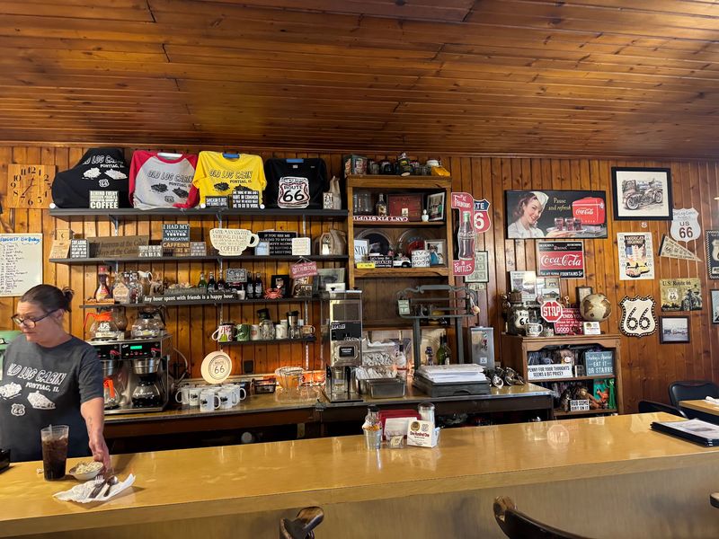 Knotty Pine Walls And Mother Road Memorabilia