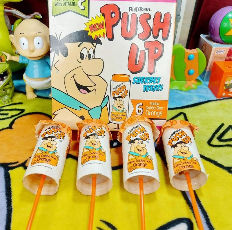 Push-Up Sherbet Pops With Cartoon Characters