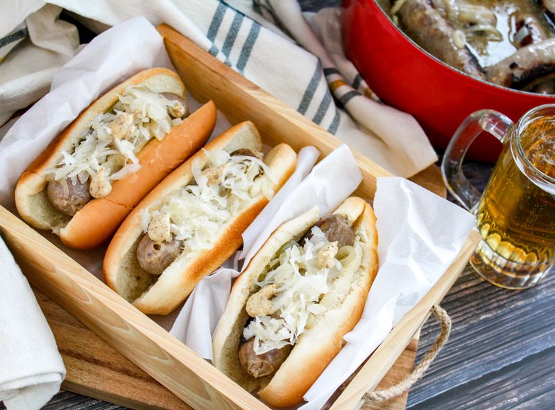Beer Brats Boiled in Beer