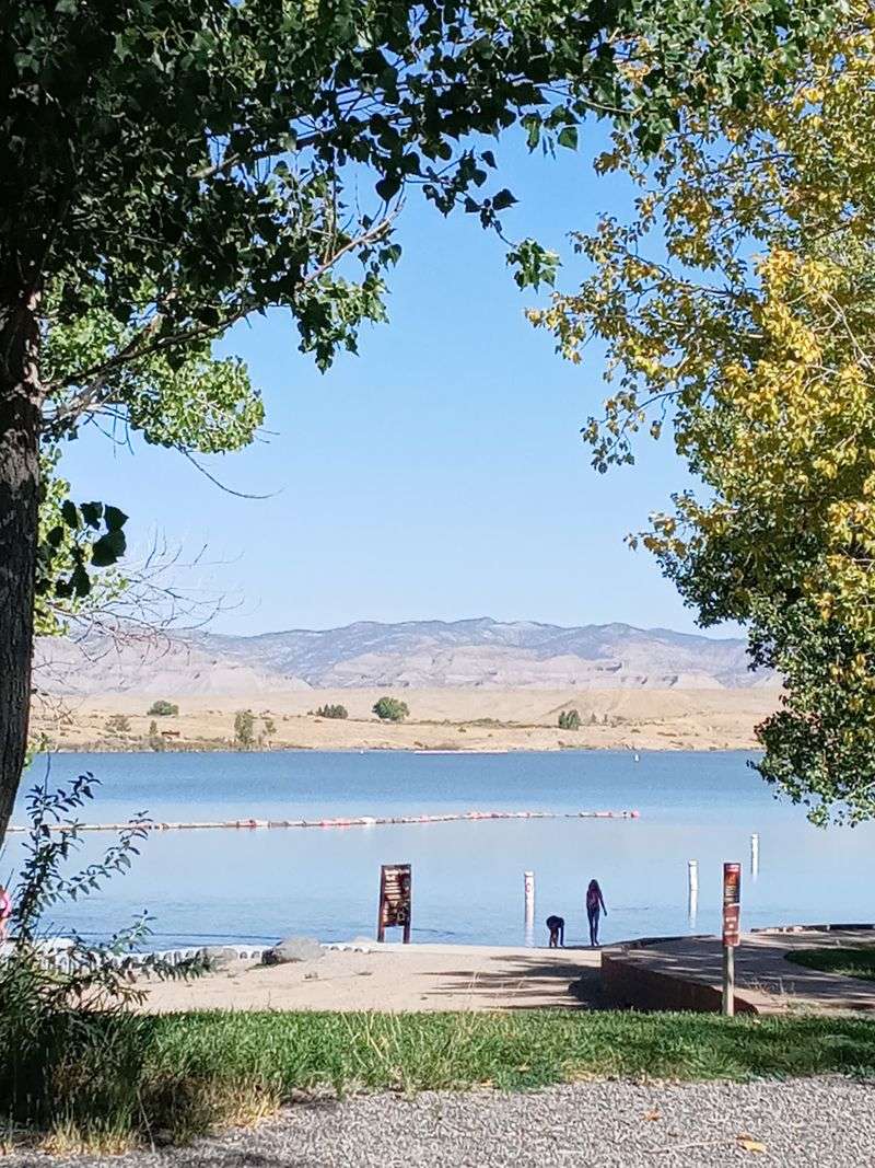 Lakeview Swim Beach at Highline Lake State Park, Loma
