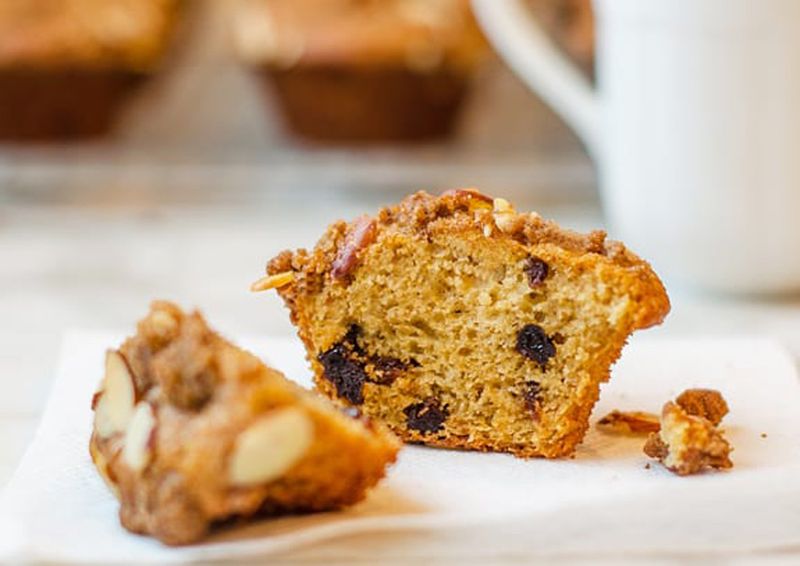 Brown Butter Cherry Cobbler Muffins