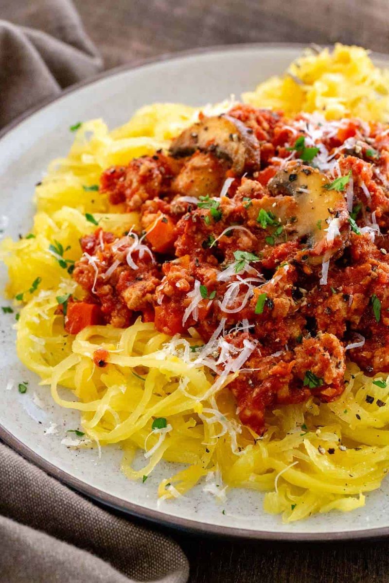 Spaghetti Squash with Turkey Bolognese