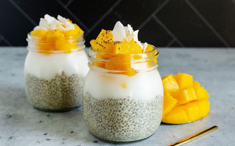 Coconut Mango Chia Seed Pudding Cups