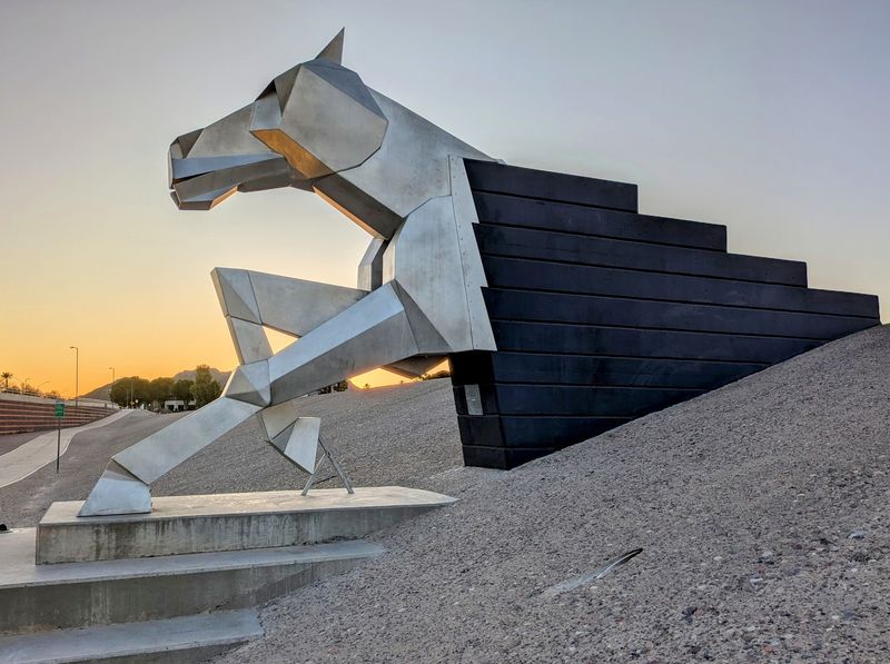Life-Size Metal Horses And Yard Sculpture