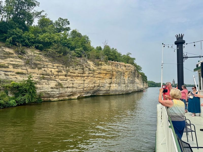 Limestone Bluffs And River Wildlife