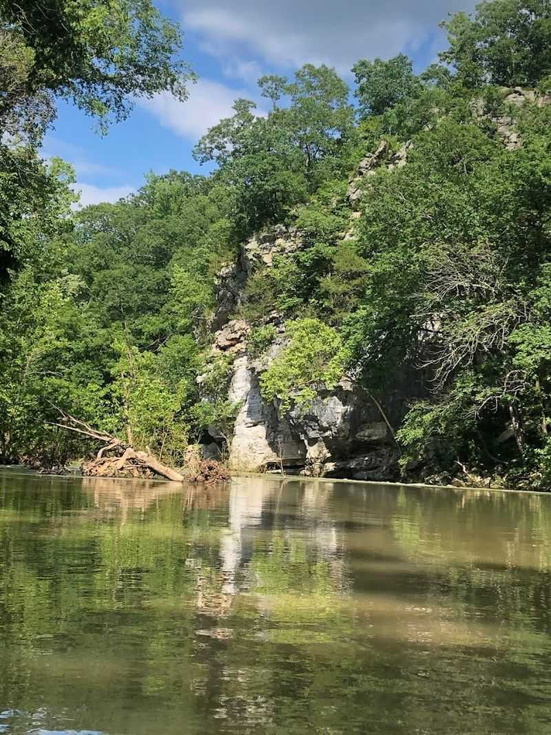 Limestone Bluffs Rising Above The River