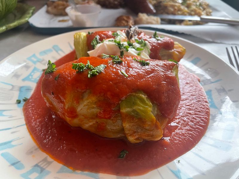 Cabbage Rolls Stuffed With Beef, Pork, and Rice Get Smothered in Sweet Tomato Sauce