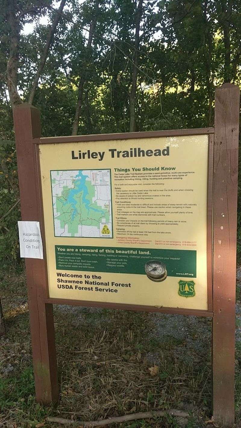 Lirley Trailhead, Cedar Lake, Shawnee National Forest Lirley Trailhead, Cedar Lake, Shawnee National Forest