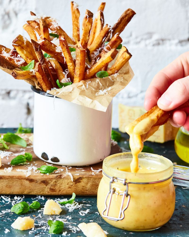 Truffle Parmesan Fries with Garlic Aioli