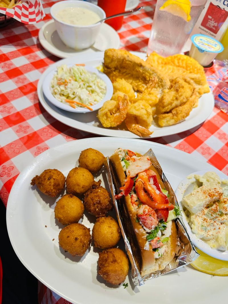 Lobster Rolls, Crab Cakes, And Golden Hush Puppies Lobster Rolls, Crab Cakes, And Golden Hush Puppies