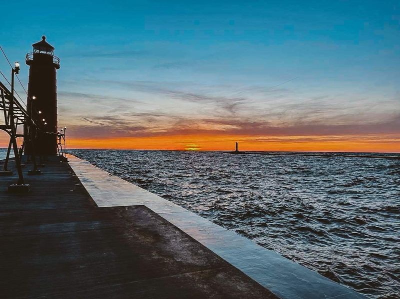 Grand Haven South Pier And Lighthouses
