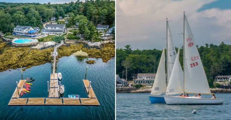 Maine’s Oceanfront Resort Features Cozy Cabins, A Heated Pool, And Endless Bay Views