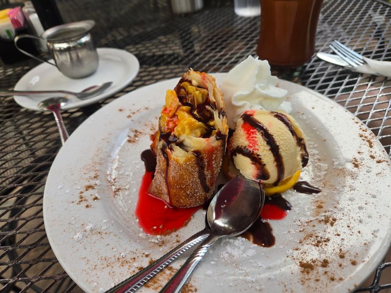 Mango Cream Chimichanga And Flan To Close Things Out Right