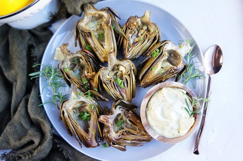 Rosemary Lemon Grilled Artichokes