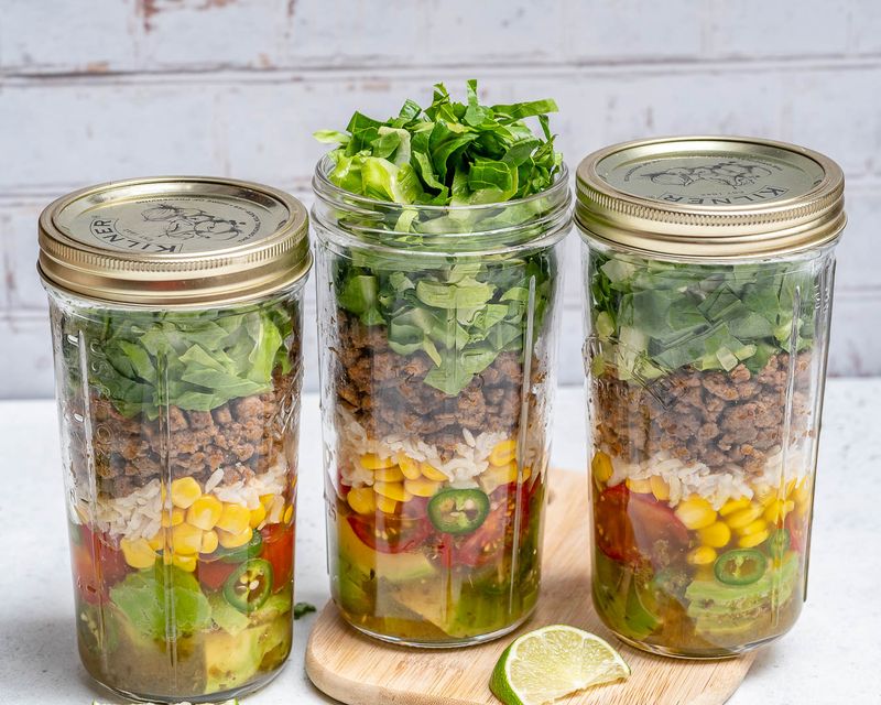 Mason Jar Taco Salads