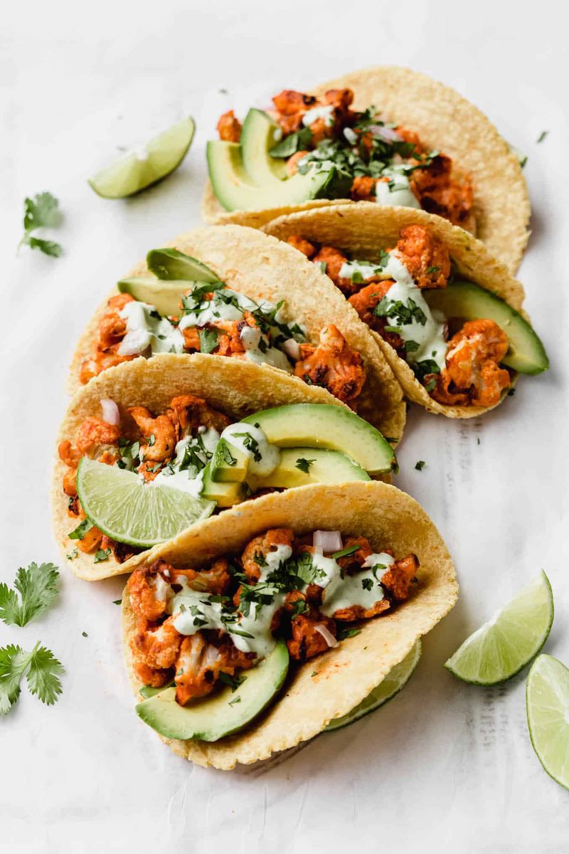 Crispy Buffalo Cauliflower Tacos