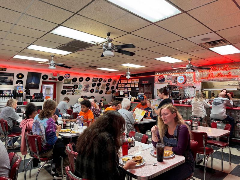 Memorabilia, Counter Stools And A Lively Crowd