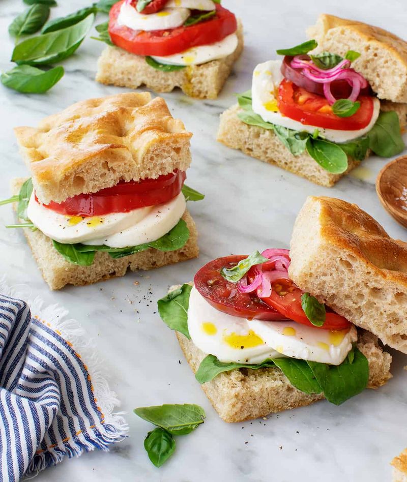 Greasy Fast Food vs. Caprese Sandwich