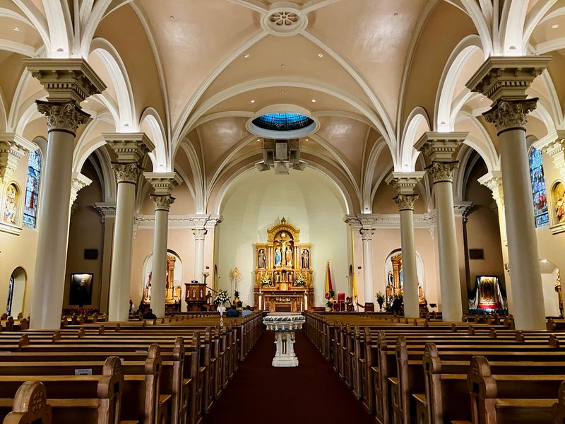 Mission Revival Outside, Romanesque Grace Within