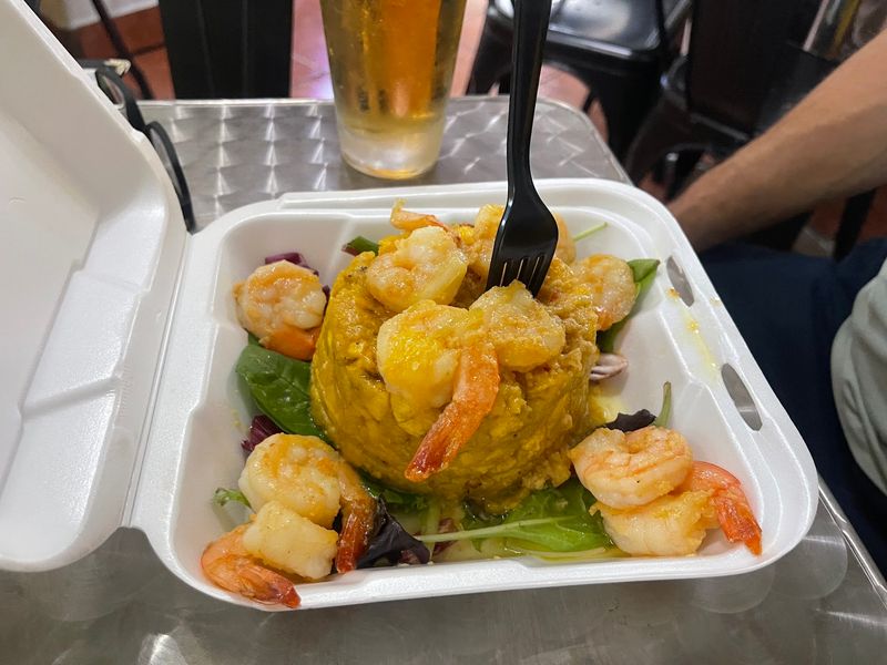 Mofongo Made By Hand, Loaded With Garlic