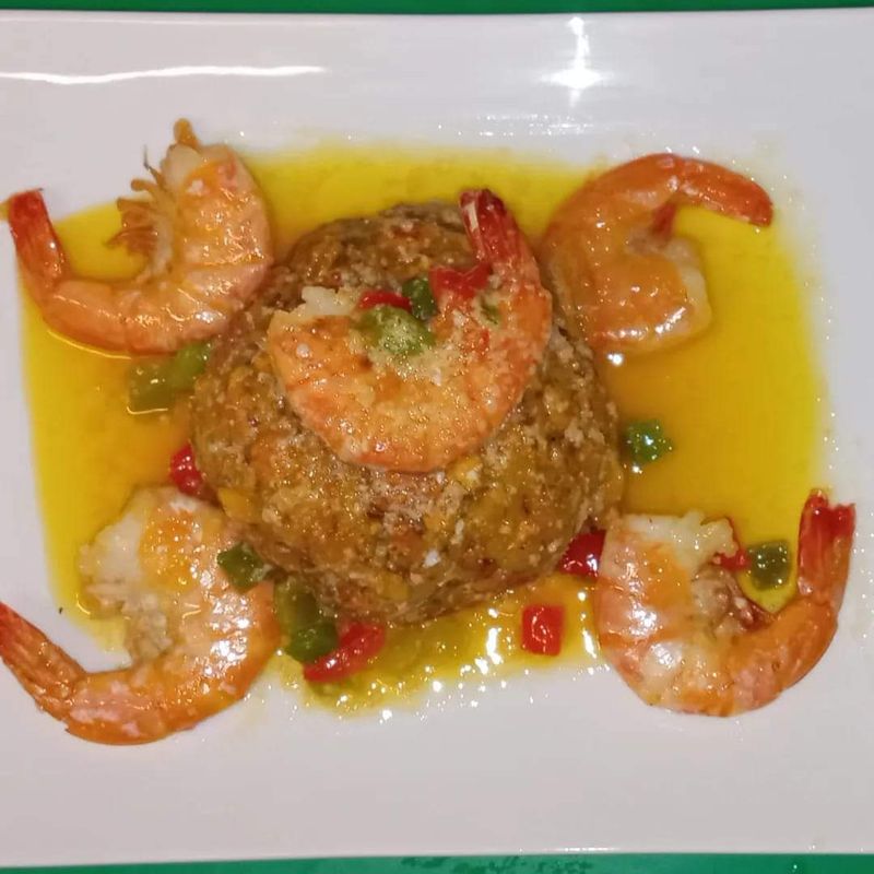 Mofongo Mounded High With Garlic and Shrimp Mofongo Mounded High With Garlic and Shrimp