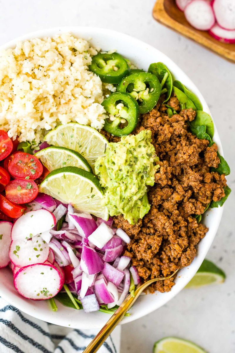 Beef & Cauliflower Rice Bowls