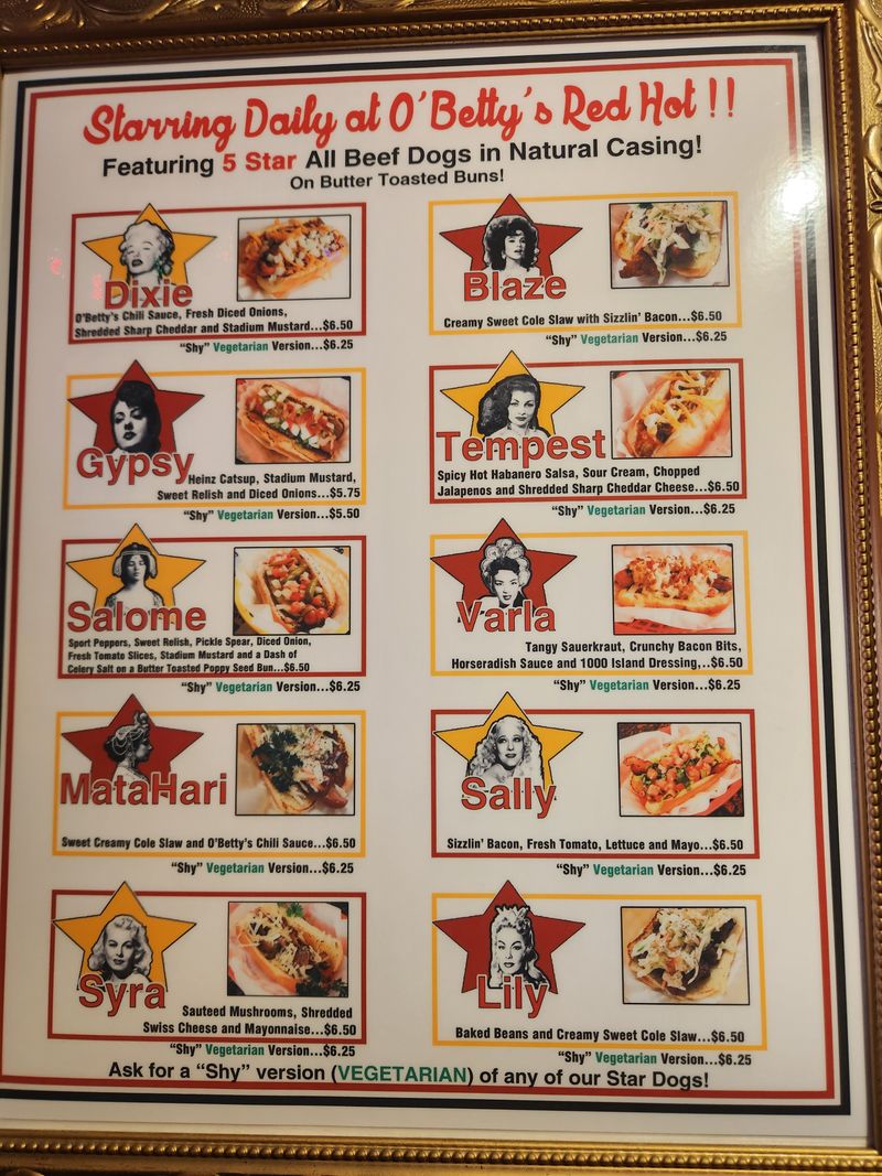 Creative Menu with Burlesque-Inspired Names