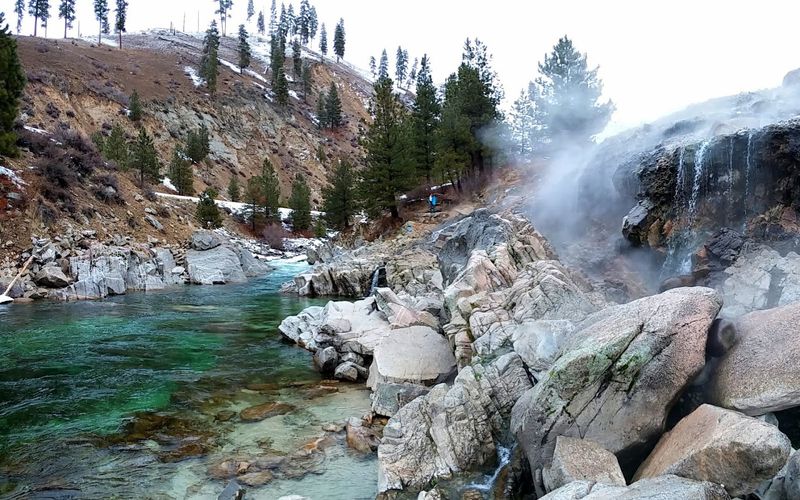 Natural Hot Springs Appear Beside Rivers And Mountain Roads Natural Hot Springs Appear Beside Rivers And Mountain Roads