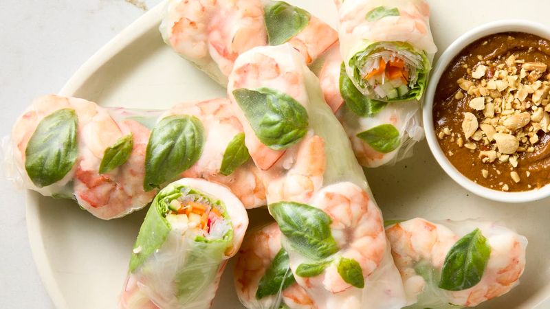 Shrimp Spring Rolls with Peanut Sauce