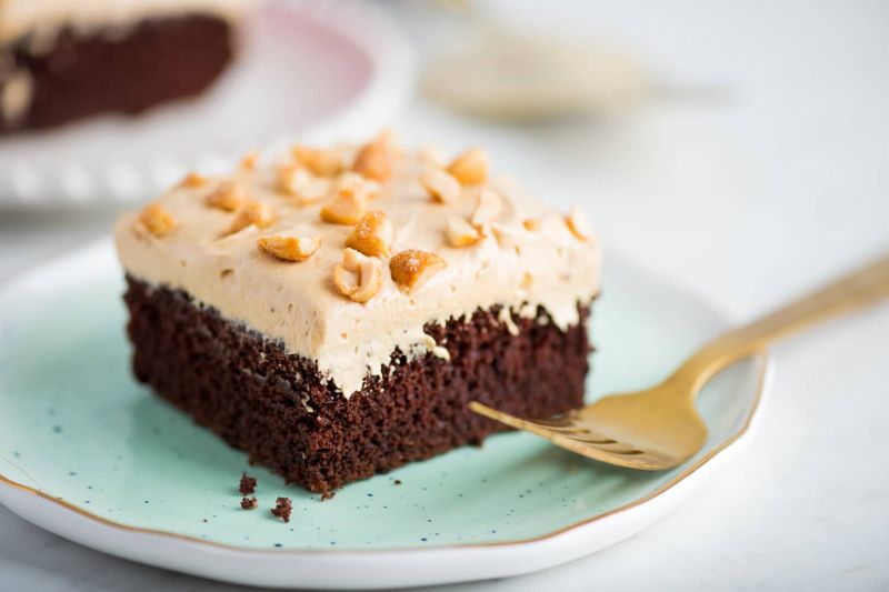 Chocolate Peanut Butter Sheet Cake