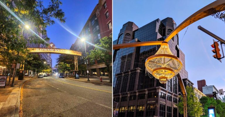 North America’s Largest Outdoor Chandelier Glows Above This Ohio City Street