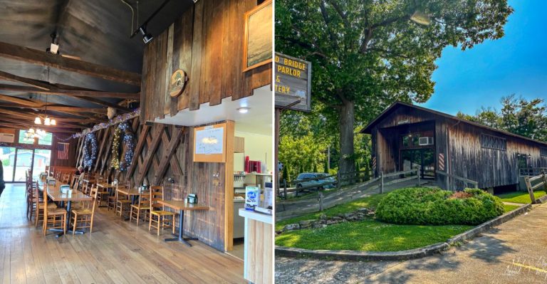 Ohio Is Home To A Pizza Parlor Built Inside A Historic Covered Bridge (A Place You Just Have To Experience)